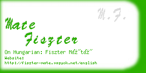 mate fiszter business card